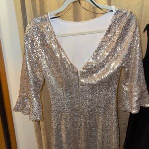Gold sequin dress